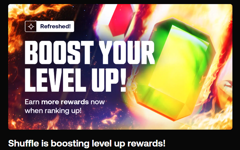 Shuffle.com Level Up Rewards