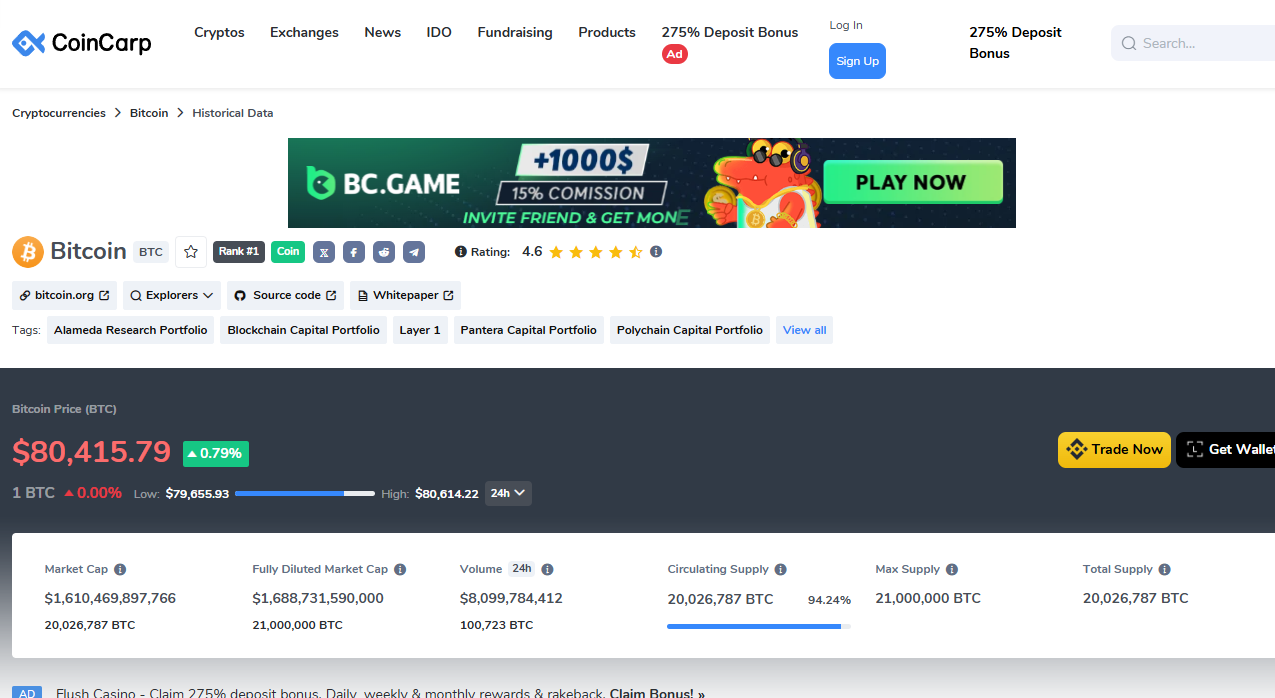 Coincarp and Bitcoin