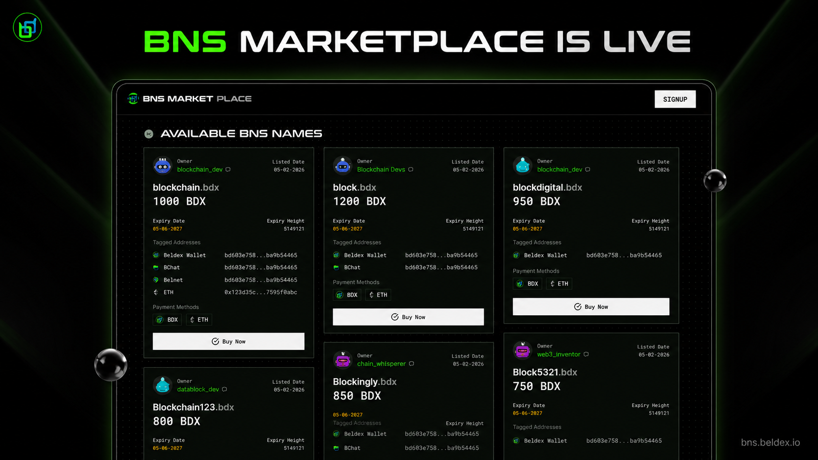 Beldex Launches BNS Marketplace