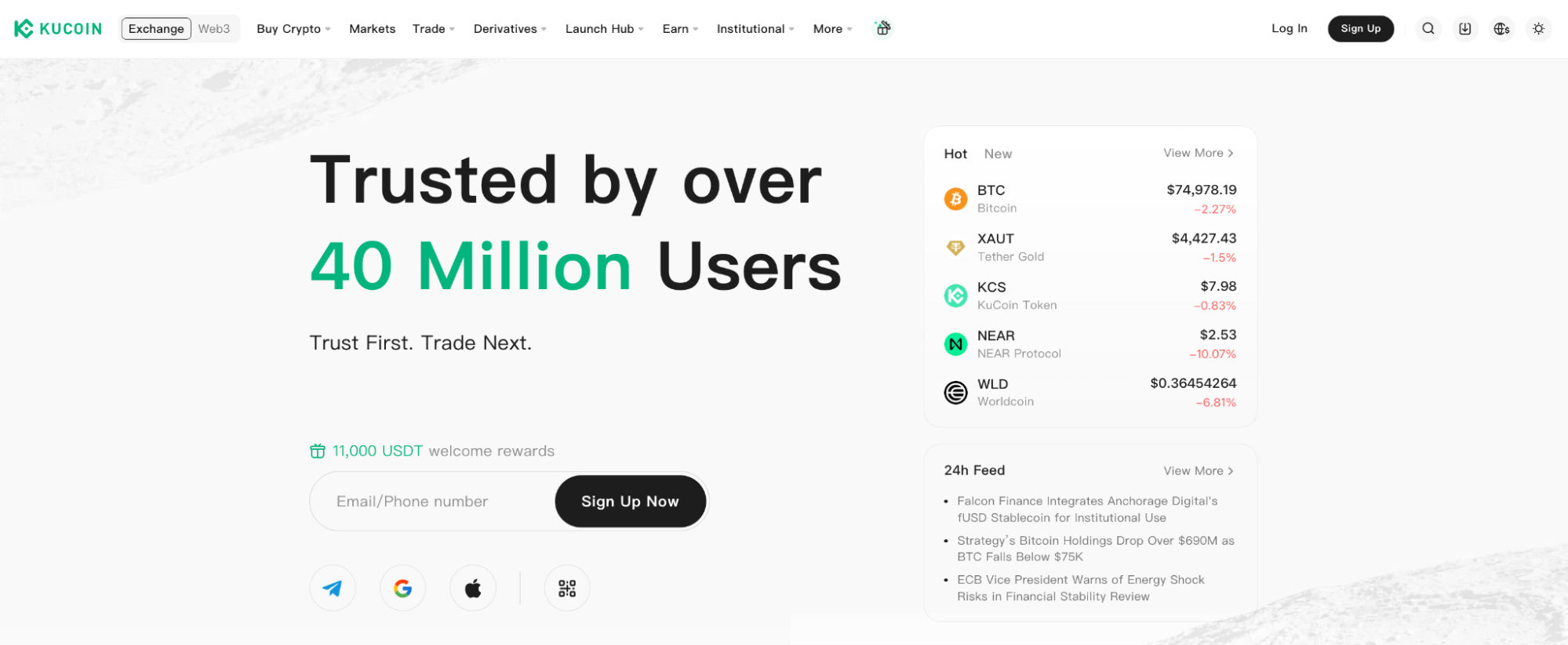 KuCoin Webpage