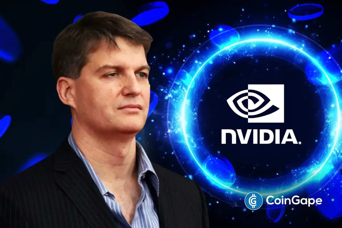 an image of Michael Burry and the NVIDIA logo