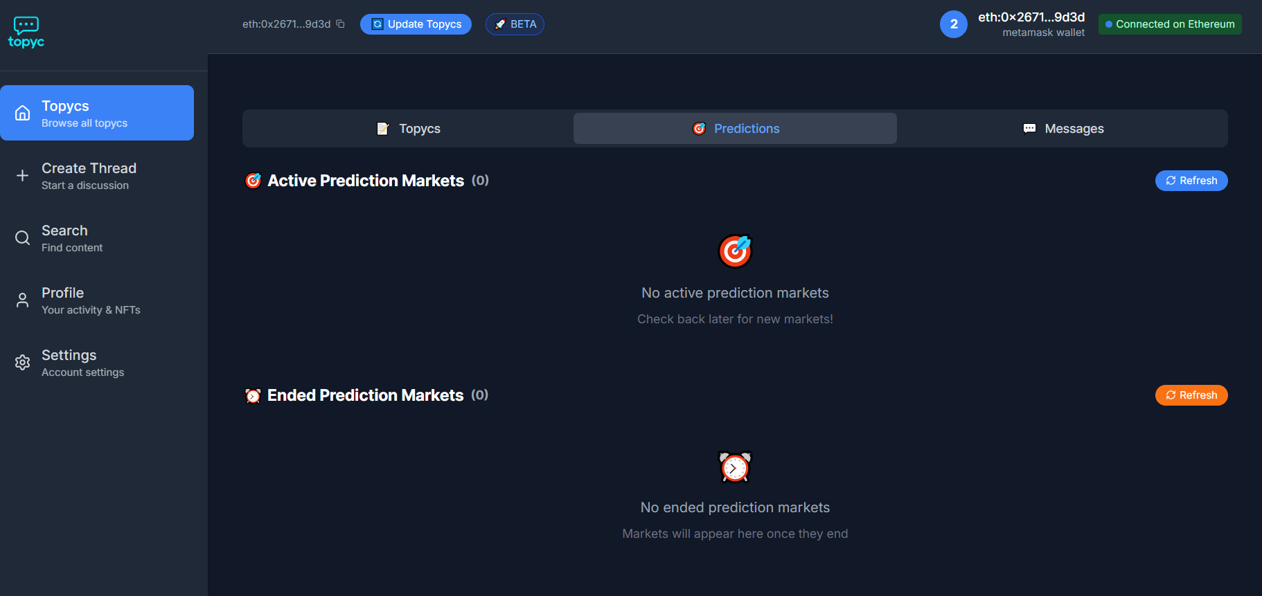 Prediction markets feature in topyc