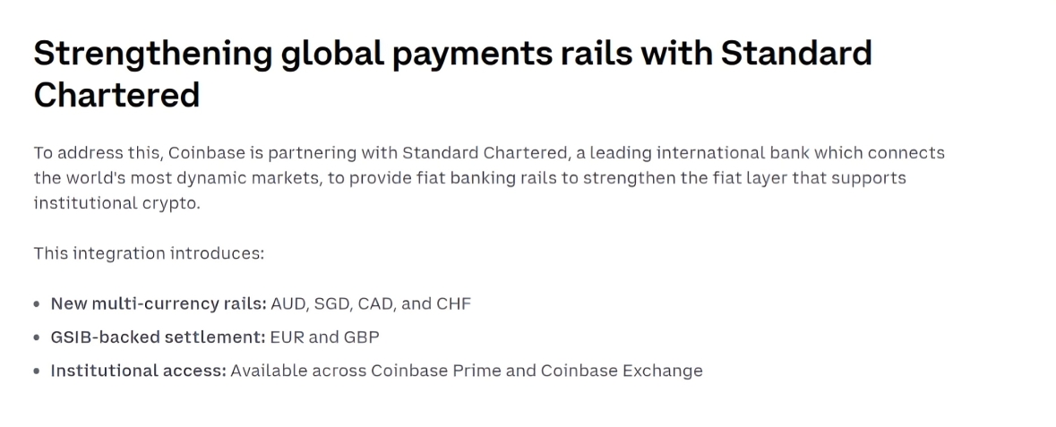 Coinbase Standard Chartered Partnership | Source: Official Announcement