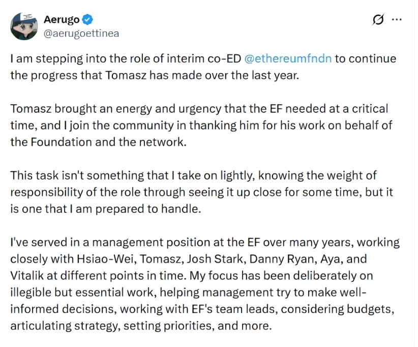 Bastion's Plan for Ethereum Foundation | Source: X Post