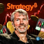 an image of Michael Saylor and Strategy logo