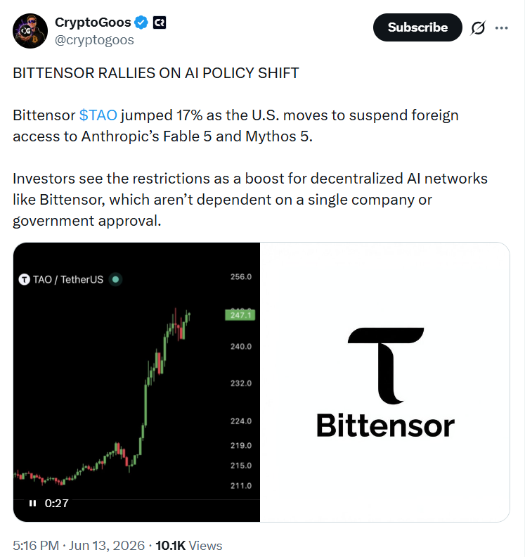 Bittensor (TAO) and US AI Policy