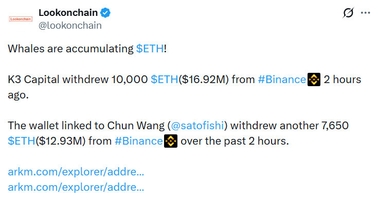 Whales Accumulating Ethereum