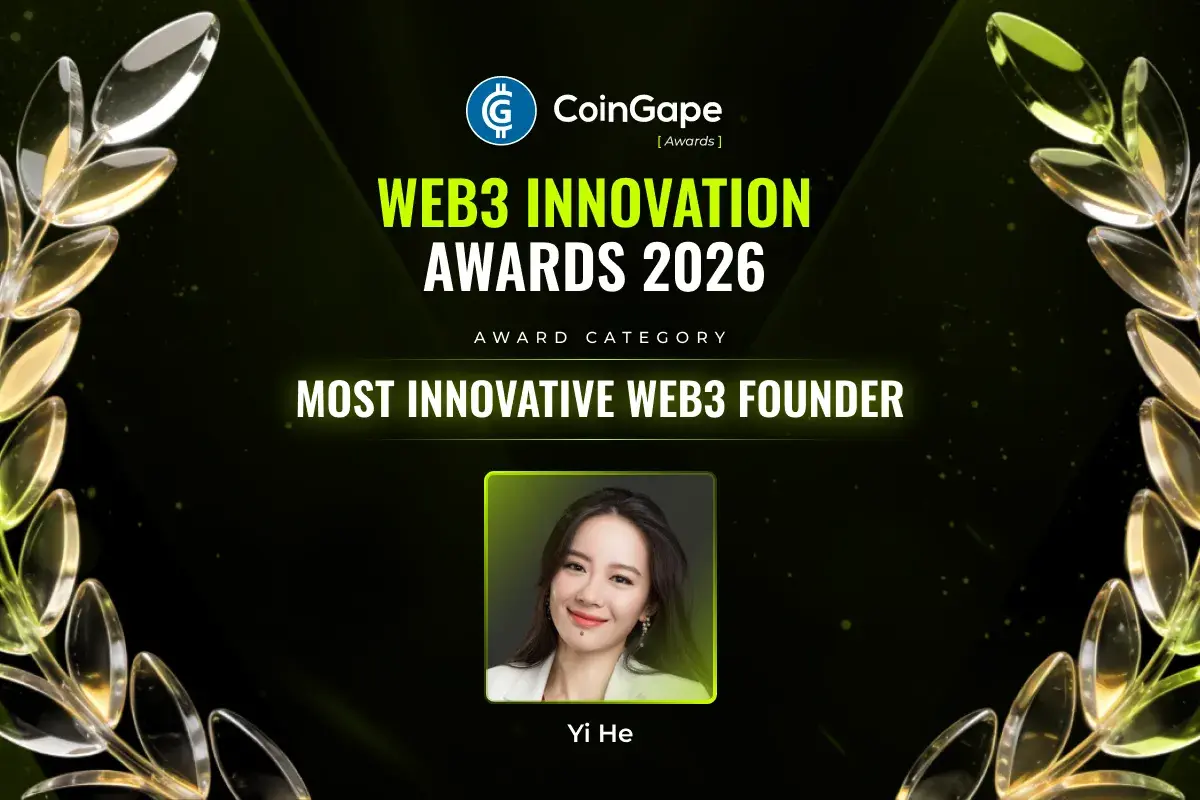 Yi He Named Most Innovative Web3 Founder at CoinGape Web3 Innovation Awards 2026
