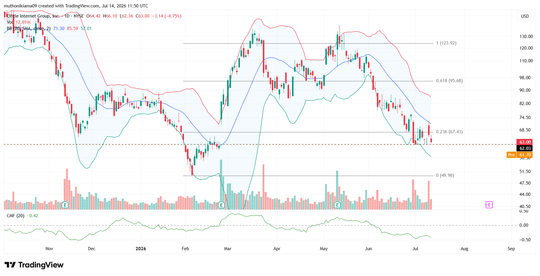 CRCL Stock Outlook as Bears Test Key Support