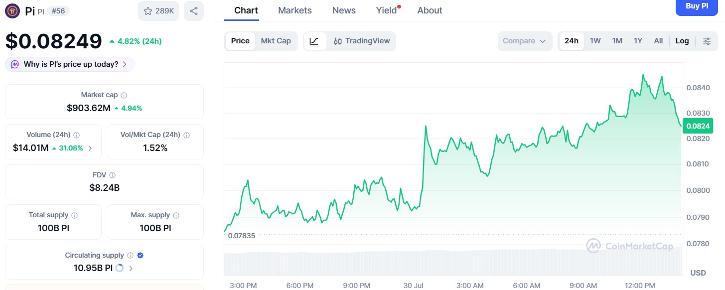 Crypto Market Outlook as Pi Coin Leads Gains