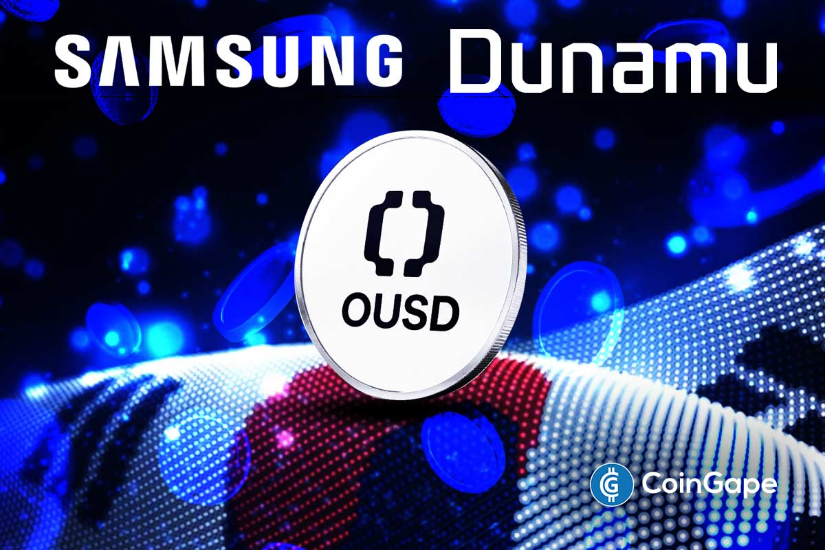 an image of the Samsung and Dunamu logos to represent the news on the OUSD stablecoin