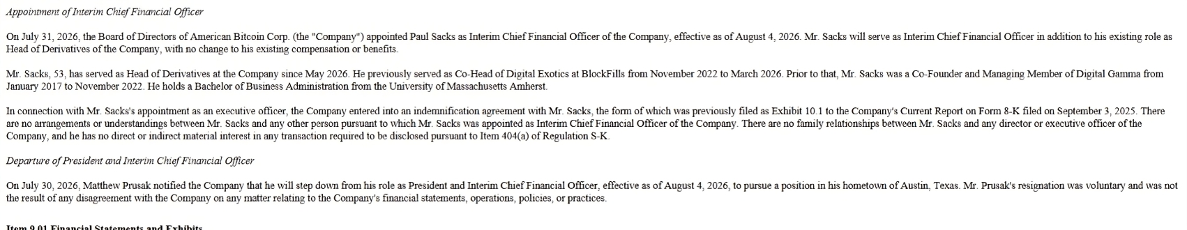 American Bitcoin's SEC Filing
