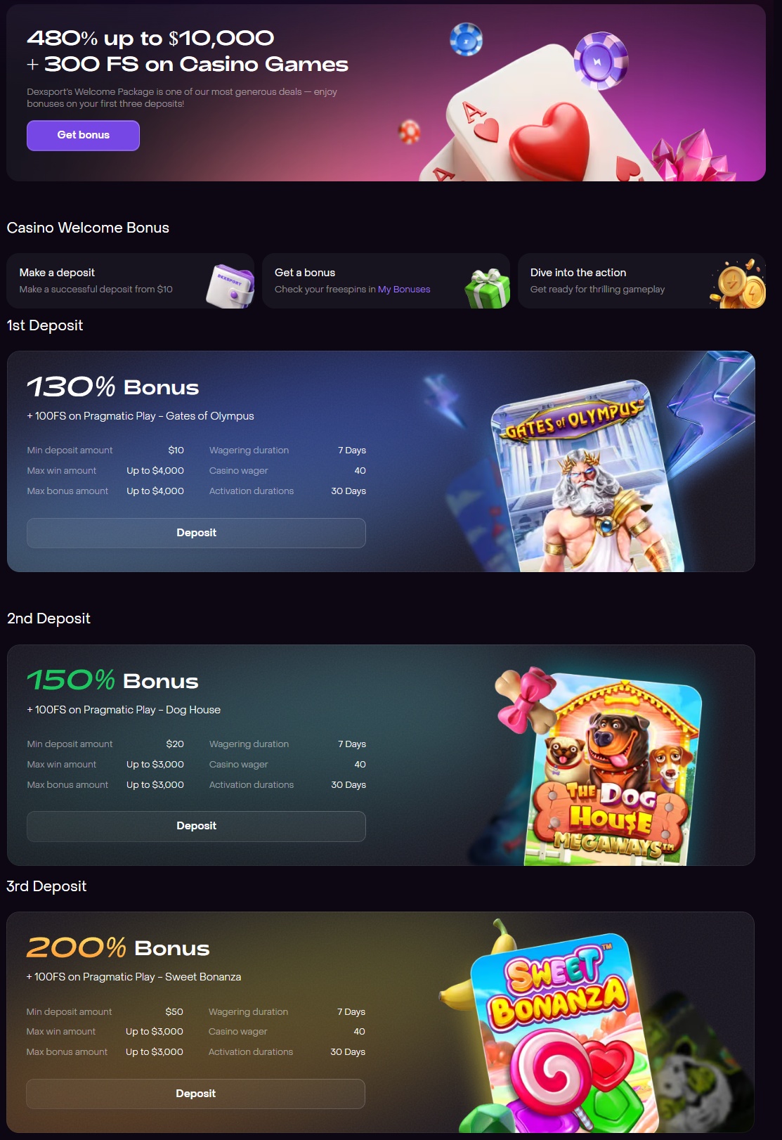 casino welcome bonus
