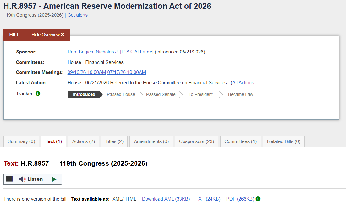 American Reserve Modernization Act
