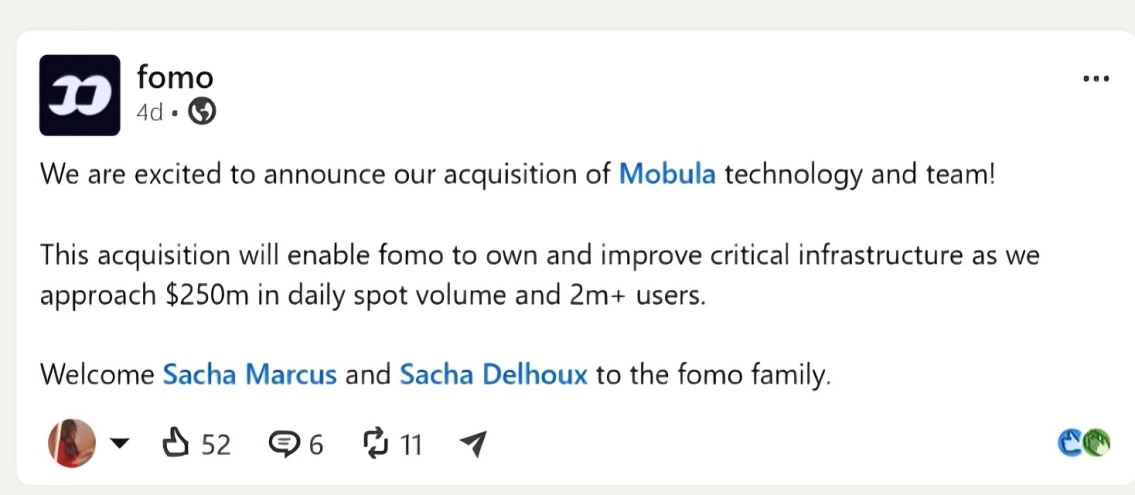 Fomo Mobula Acquisiiton