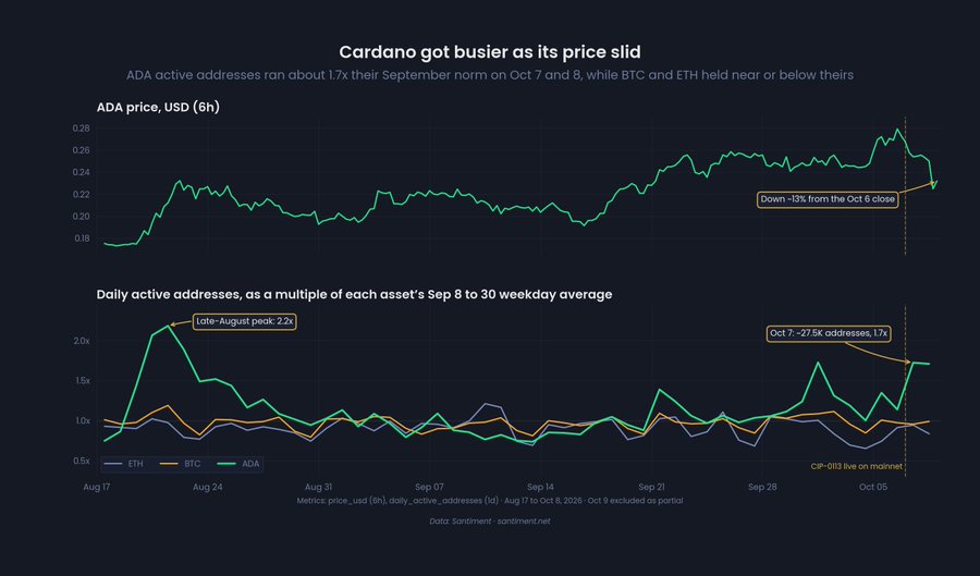 Cardano Active Addresses Jump