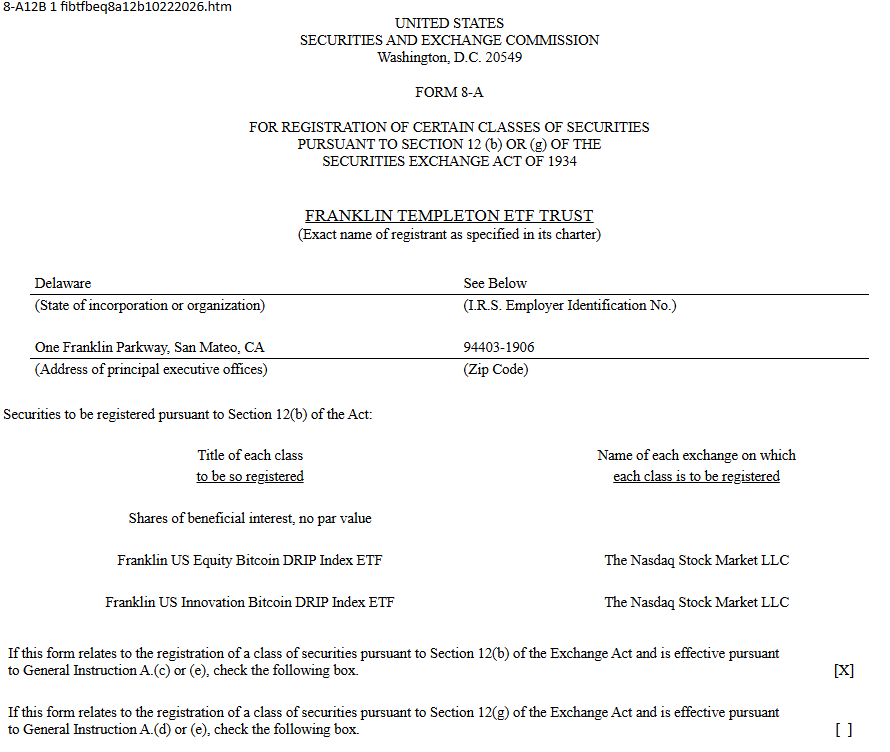 Franklin Templeton Bitcoin ETFs Listing Approval from Nasdaq
